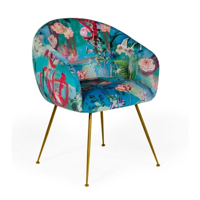 LA Furniture Roxann Contemporary Floral Velvet Gold Dining Chair VGEUMC-9292CH-A-GL-CH Contemporary Style by Vig Furnitrue Number 78557 Catch Home Goods