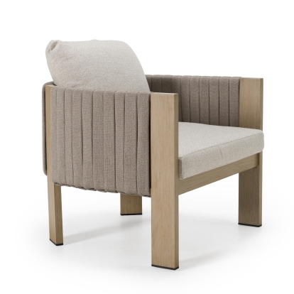 LA Furniture Salvora Outdoor Beige Fabric & Grey Rope Chair VGVK-WT275-1U-BGE Contemporary Style by Vig Furnitrue Number 83121 Catch Home Goods