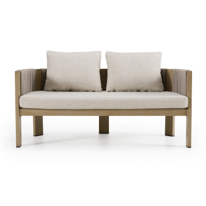 LA Furniture Salvora Outdoor Beige Fabric & Grey Rope Loveseat VGVK-WT275-2U-BGE Contemporary Style by Vig Furnitrue Number 83122 Catch Home Goods