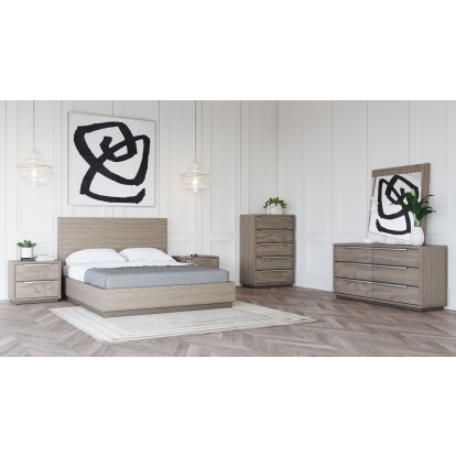 LA Furniture Eastern King Samson Contemporary Grey & Silver Bedroom Set VGLBHAMI-SET-EK Contemporary Style by Vig Furnitrue Number 78207 Catch Home Goods