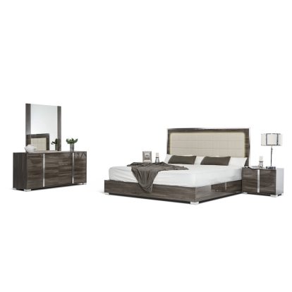 LA Furniture California King San Marino Modern Grey Bedroom Set VGACSANMARINO-SETGRY-CK Contemporary Style by Vig Furnitrue Number 73425 Catch Home Goods