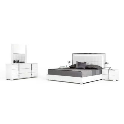 LA Furniture California King San Marino Modern White Bedroom Set VGACSANMARINO-SET-CK Contemporary Style by Vig Furnitrue Number 73422 Catch Home Goods