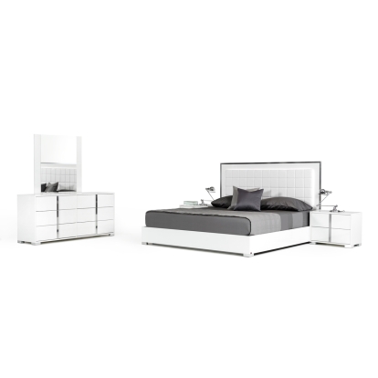 LA Furniture California King San Marino Modern White Bedroom Set VGACSANMARINO-SET-CK Contemporary Style by Vig Furnitrue Number 73422 Catch Home Goods