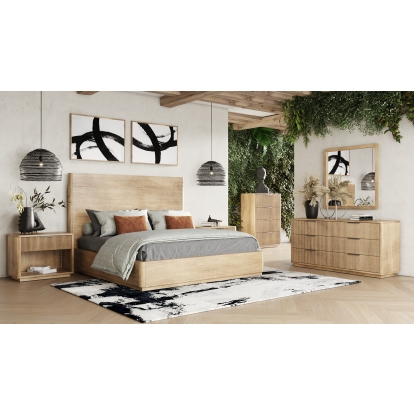 LA Furniture Santa Monica Modern Natural Oak Bed VGMABR-144-BED Contemporary Style by Vig Furnitrue Number 82031|80883|82032 Catch Home Goods
