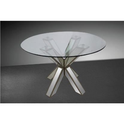 LA Furniture Hancock Transitional Mirrored Round Glass Dining Table VGMCGD1216 Contemporary Style by Vig Furnitrue Number 16031A Catch Home Goods
