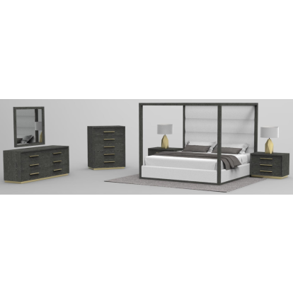 LA Furniture Manhattan- Contemporary Grey and Gold Dresser VGMA-BR-127-DR Contemporary Style by Vig Furnitrue Number 79772|79772A Catch Home Goods