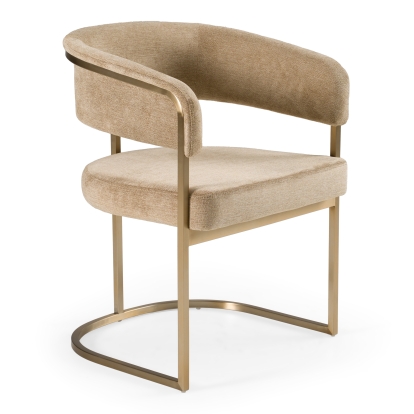 LA Furniture Sebastian Modern Brown Fabric + Antique Brass Dining Chair VGGA-6251CH-BRN Contemporary Style by Vig Furnitrue Number 82104 Catch Home Goods