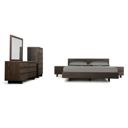 LA Furniture Eastern King Selma Modern Dark Aged Oak & Concrete Bedroom Set VGEDSELMA-SET-EK Contemporary Style by Vig Furnitrue Number 72925 Catch Home Goods