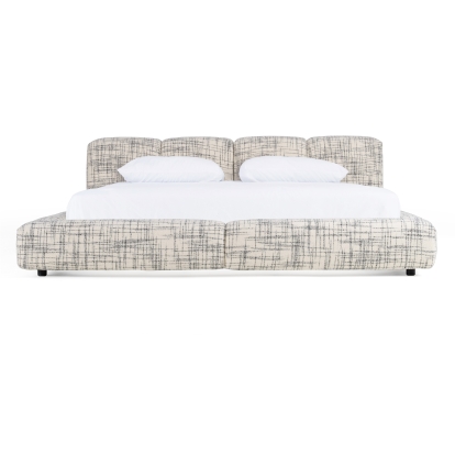 LA Furniture Eastern King Shiloh Modern Off-White + Black Fabric Bed VGEV-B070-WHTBLK-EK Contemporary Style by Vig Furnitrue Number 83077 Catch Home Goods