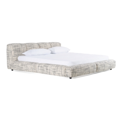LA Furniture Eastern King Shiloh Modern Off-White + Black Fabric Bed VGEV-B070-WHTBLK-EK Contemporary Style by Vig Furnitrue Number 83077 Catch Home Goods