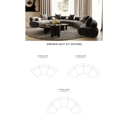 LA Furniture Simpson Contemporary Dark Grey Fabric Curved Modular Sectional Sofa VGOD-ZW-23018-GRY-MOD Contemporary Style by Vig Furnitrue Number 85558|85558A|85559|85559A|81036|81036A Catch Home Goods