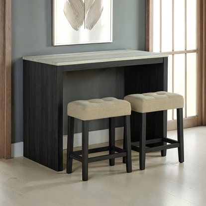 Furniture Of America Zanaide Transitional Black/Gray/Beige 3 Pc. Dining Table Set Model SL3402BK-PT-3PK