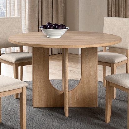 Furniture Of America Oberto Transitional Natural Round Dining Table Model SL3406NT-RT