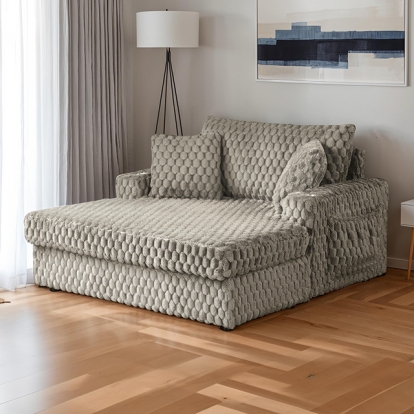 Furniture Of America Ferryhill Contemporary Light Brown 2-Arm Chaise Model SL69000LB-PK