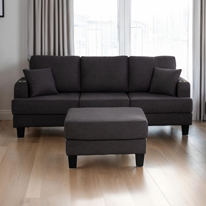 Furniture Of America Cinderford Contemporary Dark Gray Sofa Model SL6936DG-SF-PK