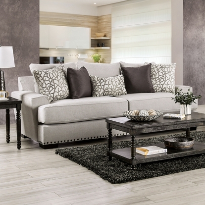 Furniture Of America Picotee Transitional Light Gray/Charcoal Sofa Model SM1279-SF