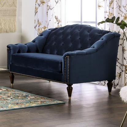 Furniture Of America Martinique Transitional Blue Loveseat Model SM2230-LV