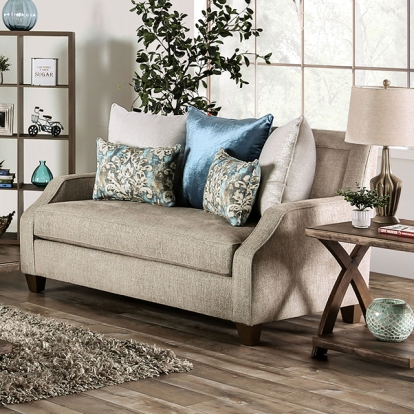 Furniture Of America Catarina Transitional Beige/Teal Loveseat Model SM2287-LV