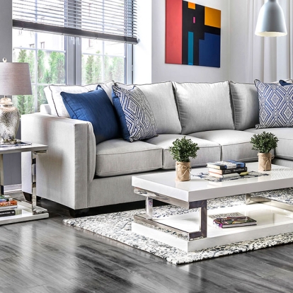 Furniture Of America Ornella Transitional Light Gray/Blue Sectional Model SM2671-SECT
