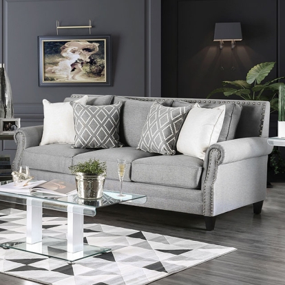 Furniture Of America Giovanni Transitional Gray Sofa Model SM2673-SF
