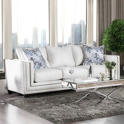 Furniture Of America Ilse Contemporary Off-White/Blue Sofa Model SM2675-SF