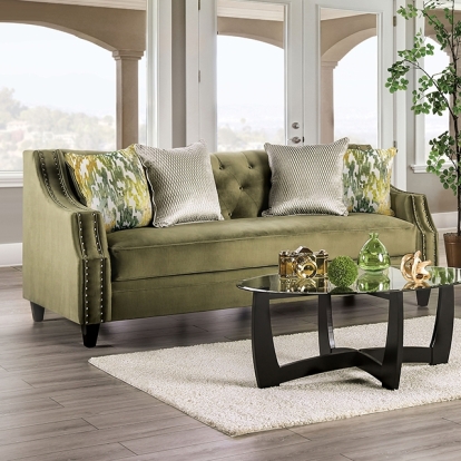 Furniture Of America Kaye Transitional Green Sofa Model SM2684-SF