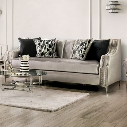 Furniture Of America Elicia Transitional Silver/Black Sofa Model SM2686-SF