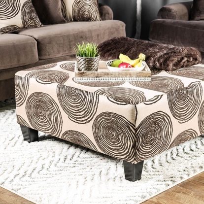 Furniture Of America Bonaventura Transitional Brown/Pattern Ottoman Model SM5142BR-OT