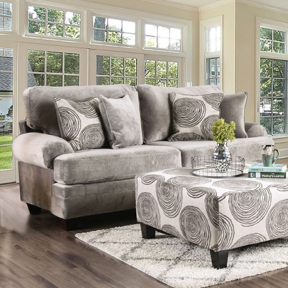 Furniture Of America Bonaventura Transitional Gray/Pattern Sofa Model SM5142GY-SF