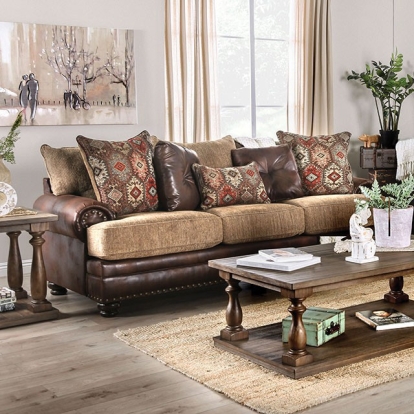 Furniture Of America Fletcher Transitional Brown/Tan Sofa Model SM5148-SF