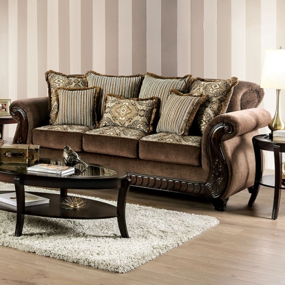 Furniture Of America Joselyn Traditional Brown Sofa Model SM6213-SF