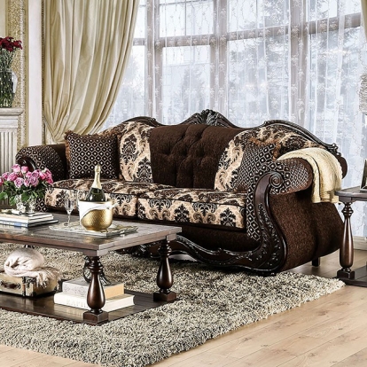 Furniture Of America Ronja Traditional Dark Brown Sofa Model SM6431-SF