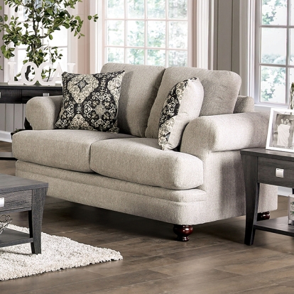 Furniture Of America Miramar Transitional Beige/Charcoal Loveseat Model SM6442-LV