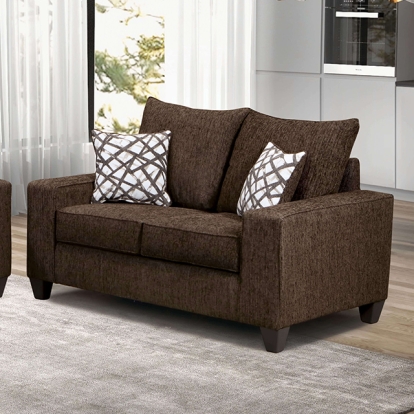 Furniture Of America West Acton Contemporary Chocolate Loveseat Model SM7330-LV
