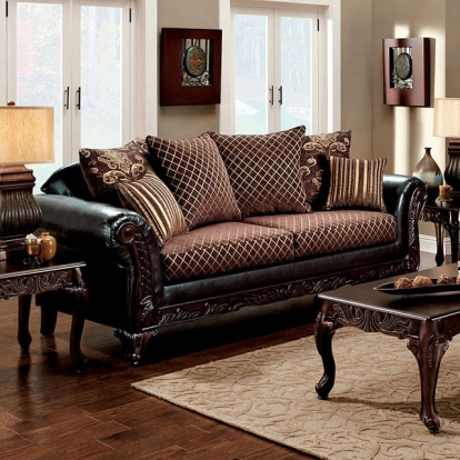 Furniture Of America San Roque Traditional Brown/Espresso/Dark Cherry Sofa Model SM7635N-SF