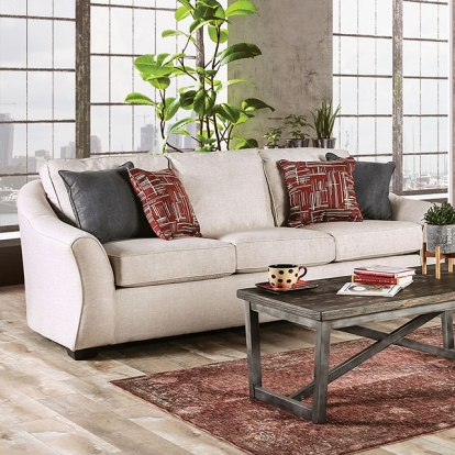 Furniture Of America Jarrow Transitional Ivory Sofa Model SM8003-SF