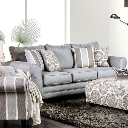 Furniture Of America Misty Transitional Blue Gray Sofa Model SM8141-SF