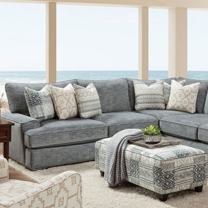 Furniture Of America Eastleigh Transitional Blue Sectional Model SM8186-SECT