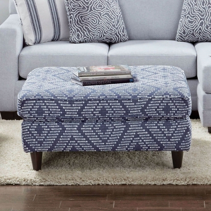 Furniture Of America Chiswick Contemporary Blue Ottoman Model SM8206-OT