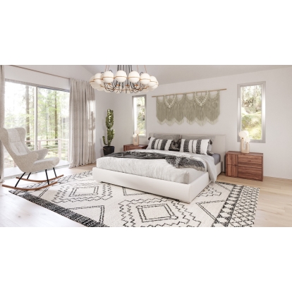 LA Furniture Sogno Italian Modern Beige Fabric Low Headboard Q Bed VGAC-SOGNO-BED-Q Contemporary Style by Vig Furnitrue Number 79519 Catch Home Goods