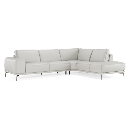 LA Furniture Soho Italian Right Facing Light Grey Nirvana Leather Sectional Sofa VGCCSOHO-RAF-LTGRY-SECT Contemporary Style by Vig Furnitrue Number 81554 Catch Home Goods