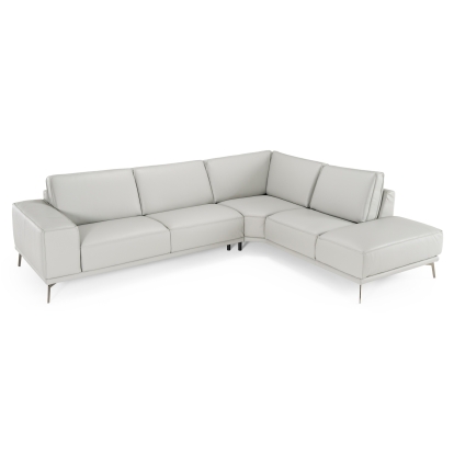 LA Furniture Soho Italian Right Facing Light Grey Nirvana Leather Sectional Sofa VGCCSOHO-RAF-LTGRY-SECT Contemporary Style by Vig Furnitrue Number 81554 Catch Home Goods