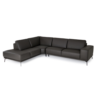 LA Furniture Soho Italian Left Facing Grey Nirvana Fume Leather Sectional Sofa VGDTSOHO-LAF-GRY-SECT-SOFA Contemporary Style by Vig Furnitrue Number 81958 Catch Home Goods