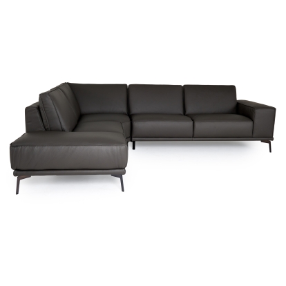 LA Furniture Soho Italian Left Facing Grey Nirvana Fume Leather Sectional Sofa VGDTSOHO-LAF-GRY-SECT-SOFA Contemporary Style by Vig Furnitrue Number 81958 Catch Home Goods