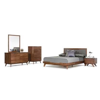 LA Furniture Eastern King Soria Modern Grey & Walnut Bedroom Set VGMASORIA-SET-EK Contemporary Style by Vig Furnitrue Number 72077 Catch Home Goods