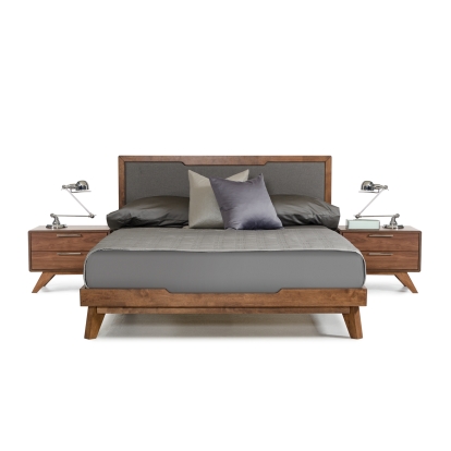 LA Furniture Eastern King Soria Modern Grey & Walnut Bed VGMABR-32-BED-EK Contemporary Style by Vig Furnitrue Number 72075 Catch Home Goods