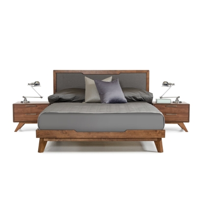 LA Furniture California King Soria Mid-Century Grey & Walnut Bed VGMABR-32-BED-CK Contemporary Style by Vig Furnitrue Number 74964 Catch Home Goods