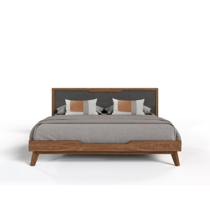 LA Furniture Soria Mid-Century Grey & Walnut Bed VGMABR-32-BED Contemporary Style by Vig Furnitrue Number 71882A|72075|74964 Catch Home Goods