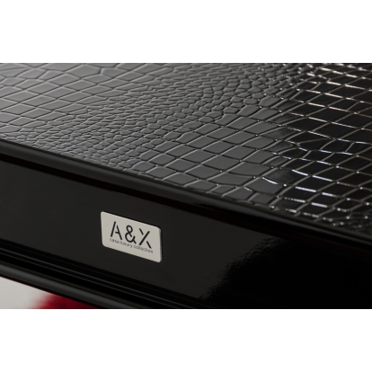 LA Furniture Sovereign Transitional Black Crocodile Dining Table with Black Gloss Legs VGUNRC830-220-BLK Contemporary Style by Vig Furnitrue Number 16948 Catch Home Goods