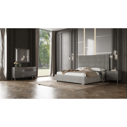 LA Furniture Splendor Grey High Gloss Slatted Dresser VGVCJ20256-D-GREY-DRS Contemporary Style by Vig Furnitrue Number 78064 Catch Home Goods